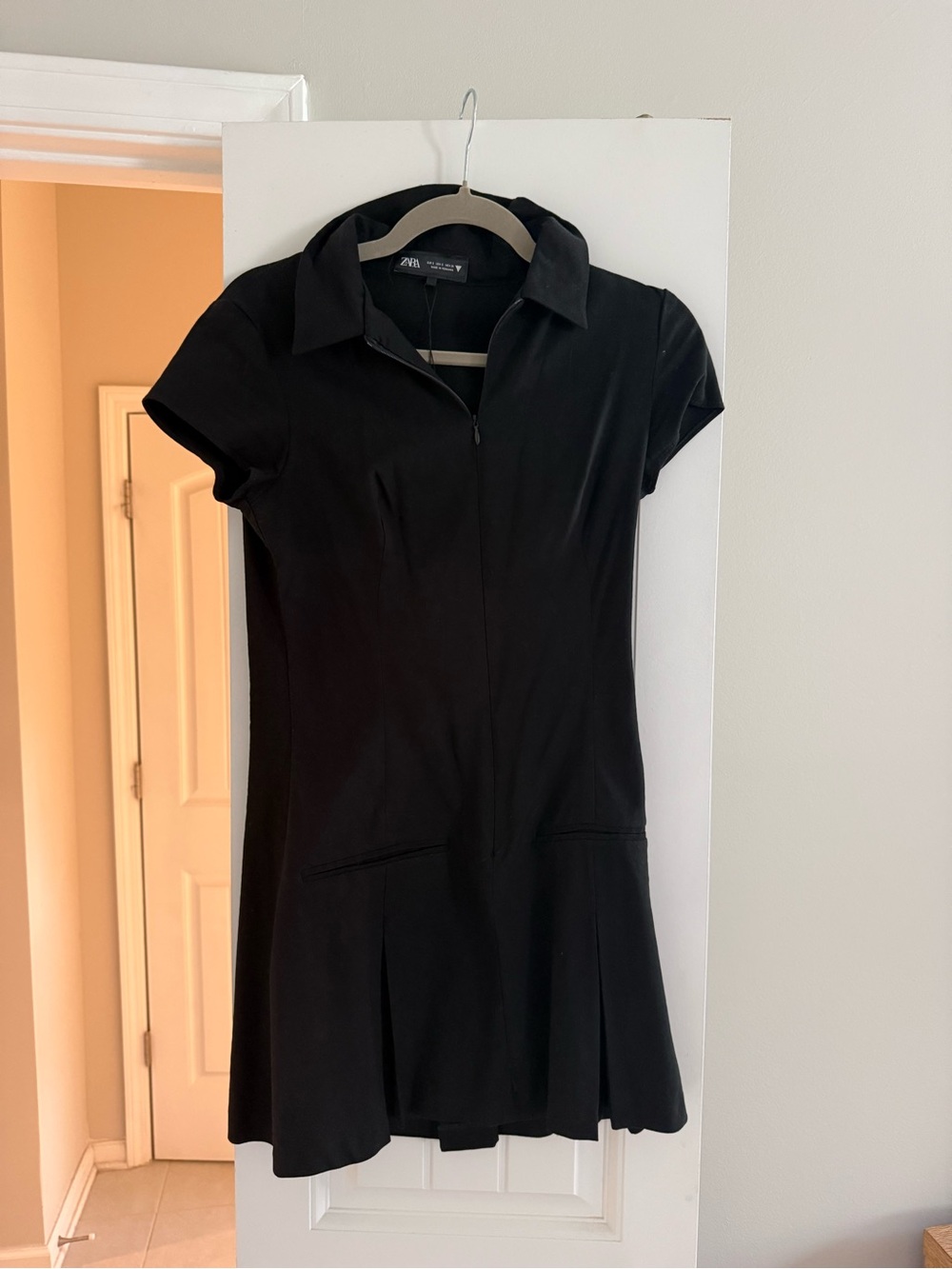 Zara Black Collared Mini Dress